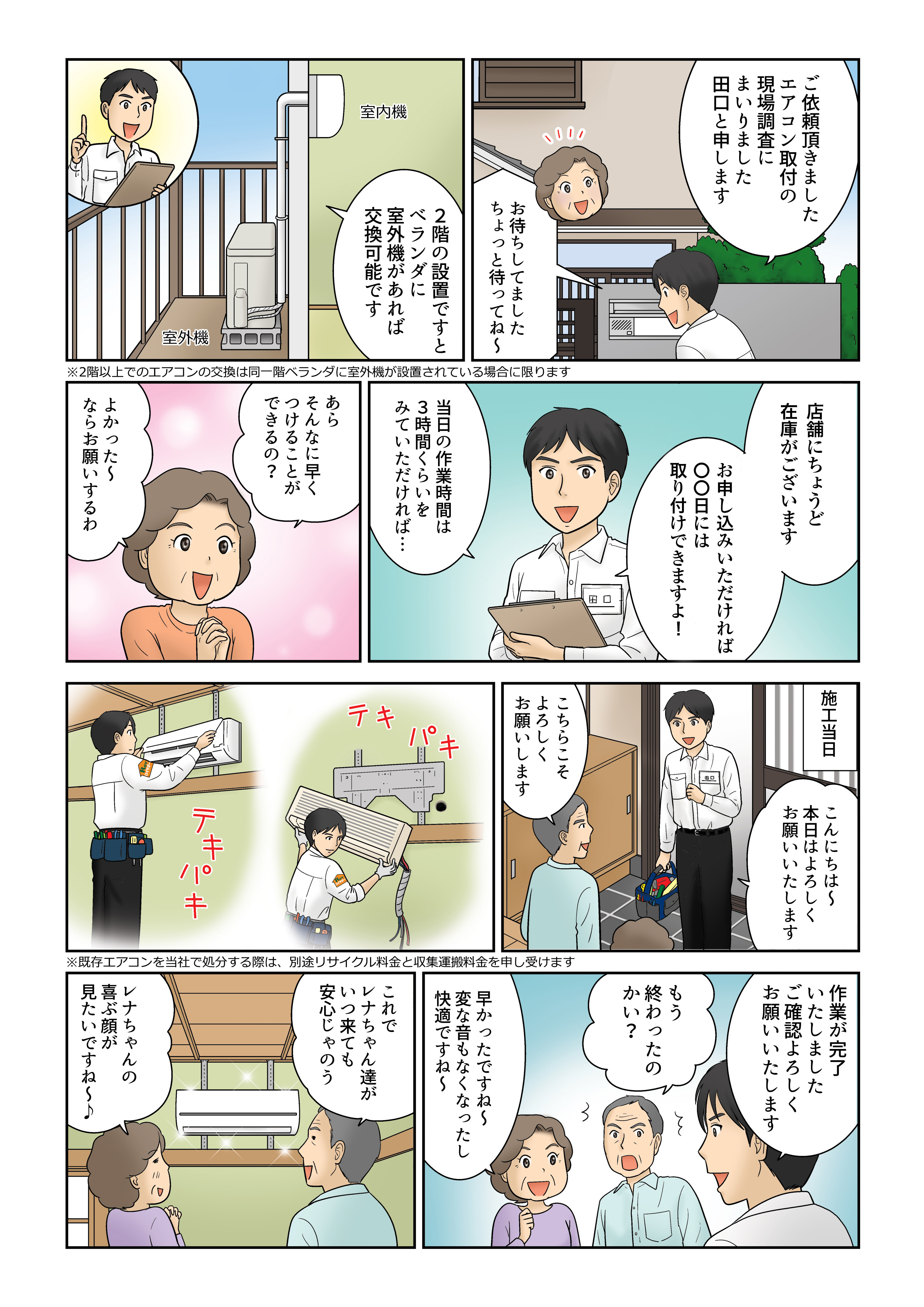 現地調査と見積もりから後日取り付け